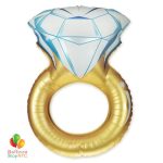Gold Jumbo Wedding Ring Mylar Balloon 37 inch Inflated delivery from Balloon Shop NYC