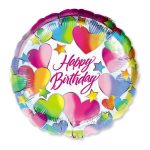 Happy Birthday Hearts Mylar Balloon Delivery from Balloon Shop NYC
