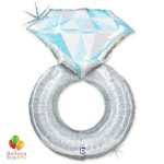 Platinum Wedding Rink Balloon 38 inch Inflated delivery from Balloon Shop NYC