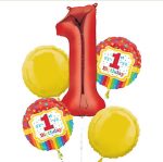 Rainbow 1st Birthday Bouquet delivery from Balloon Shop NYC