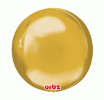 Gold Globe Ball Orbz Balloon 16 Inch Inflated with Helium