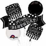 Black and white Chalkboard Birthday Foil Mylar Balloon Bouquet delivery from Balloon Shop NYC