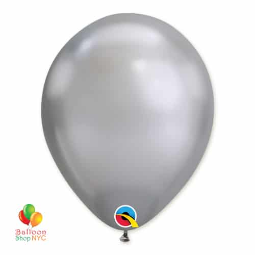 Chrome Silver Latex Balloon 11 inch delivery from Balloon Shop NYC