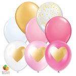 Express Order Gold Pink Hearts Collection Latex Party Balloons delivery Balloon Shop NYC