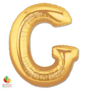 Jumbo Letter G Foil Balloon Gold 40 inch Inflated delivery from Balloon Shop NYC
