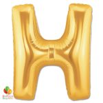 Jumbo Letter H Foil Balloon Gold 40 inch Inflated delivery from Balloon Shop NYC