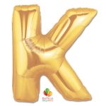 Jumbo Letter K Foil Balloon Gold 40 inch Inflated delivery from Balloon Shop NYC