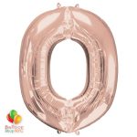 Jumbo Letter O Foil Balloon Rose Gold 35 inch Inflated delivery from Balloon Shop NYC