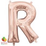 Jumbo Letter R Foil Balloon Rose Gold 35 inch Inflated delivery from Balloon Shop NYC