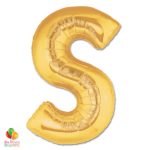 Jumbo Letter S Foil Balloon Gold 40 inch Inflated delivery from Balloon Shop NYC