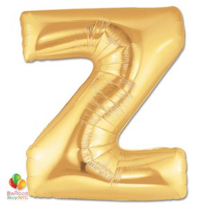 Jumbo Letter Z Foil Balloon Gold 40 inch Inflated delivery from Balloon Shop NYC