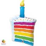 Rainbow Cake Candle Jumbo Balloon 42 in 49379 from Balloon Shop NYC