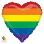 Rainbow Fun Heart Mylar Balloon 18 Inch Inflated delivery Balloon Shop NYC