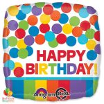 Rainbow Happy Birthday 18 inch Mylar Balloon delivery from Balloon Shop NYC