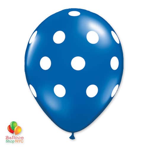 Sapphire Blue with White Dots Latex Balloon delivery From Balloon Shop NYC