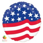 American Flag Stars Stripes Round Mylar Balloon 18 Inch delivery from Balloon Shop NYC