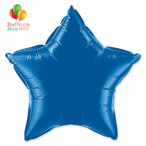 Dark Blue Star Mylar Balloon Rainbow Collection 18 inch Inflated delivery Balloon Shop NYC