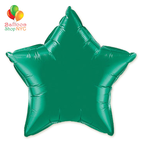Green Star Mylar Balloon Rainbow Collection 18 inch Inflated delivery Balloon Shop NYC