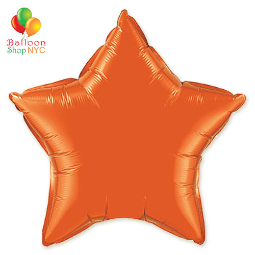Orange Star Mylar Balloon Rainbow Collection 18 inch Inflated delivery Balloon Shop NYC