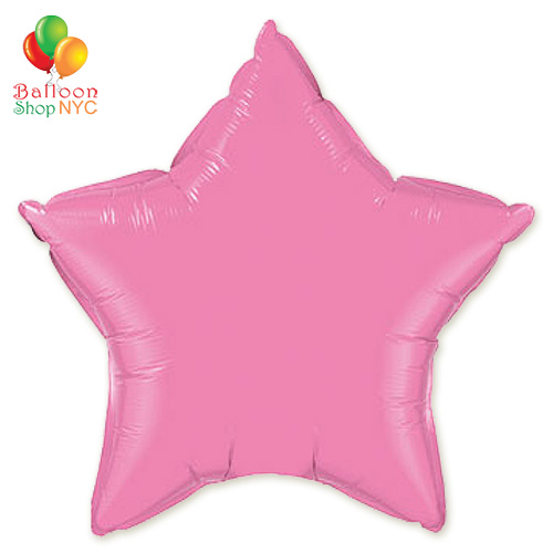 Pink Star Mylar Balloon Rainbow Collection 18 inch Inflated delivery Balloon Shop NYC