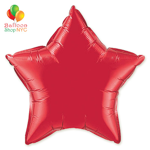 Red Star Mylar Balloon Rainbow Collection 18 inch Inflated delivery Balloon Shop NYC
