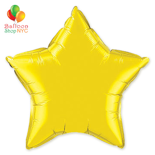 Yellow Star Mylar Balloon Rainbow Collection 18 inch Inflated delivery Balloon Shop NYC