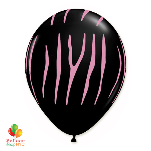 Zebra Print Black 12" Latex Balloons Packs of 10 25 or 50.