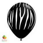 Zebra Stripes Black White Print Latex Party Balloon 12 inch Inflated delivery Balloon Shop NYC