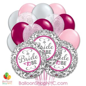 Elegant Bride Mylar Latex Balloon Bouquet Inflated high-quality cheap balloons nyc delivery Balloon Shop