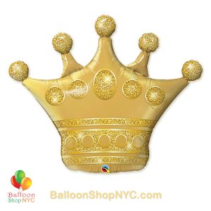 Golden Crown Foil Birthday Jumbo Balloon 41 Inch Inflated high-quality cheap balloons nyc delivery