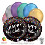 Happy Birthday Holographic Confetti Mylar Balloon Bouquet high-quality cheap balloons nyc delivery