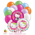 Hello Kitty Happy Birthday Mylar Latex Balloon Bouquet Inflated - cheap balloons NYC delivery Balloon Shop