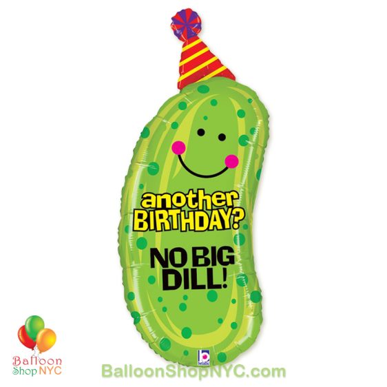 No Big Dill Jumbo Fun Mylar Balloon 37 Inch Inflated high-quality cheap balloons nyc delivery
