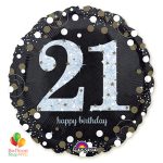 21st Sparkling Happy Birthday Mylar Balloon 18 Inch Inflated high-quality cheap balloons nyc delivery
