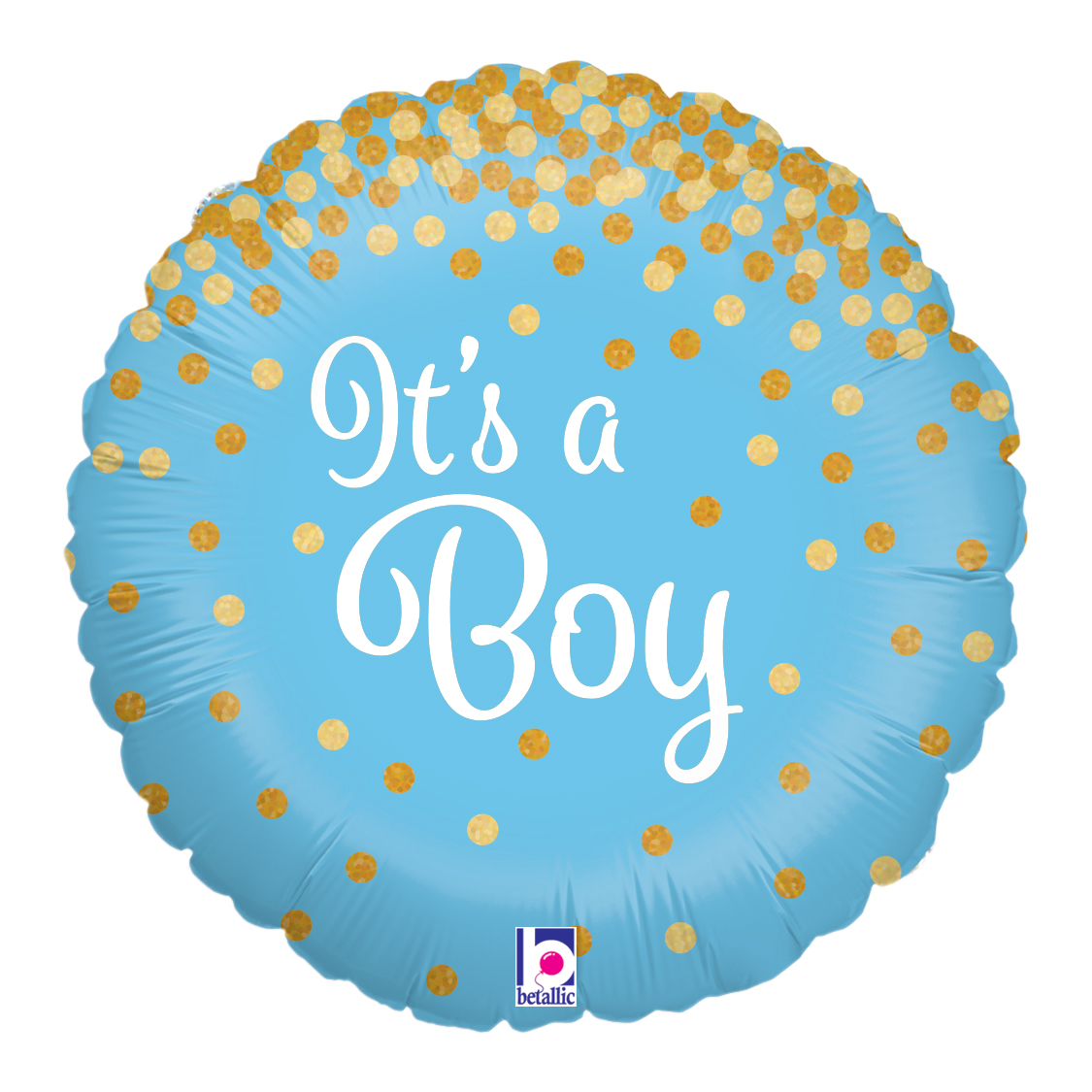 It's a Boy Gold Glitter Holographic Mylar Party Balloon 18 Inch ...