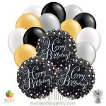Sparkling Happy Birthday Mylar Latex Pearl Balloon Bouquet Delivery New York City from Balloon Shop NYC