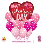 Big Hearts Arrow Pink Rose Latex Balloons Bouquet Delivery in New York from Balloon Shop NYC