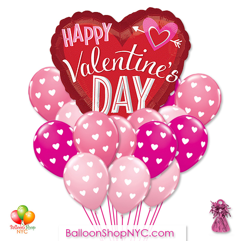 Happy Valentines Day Open Heart Balloon Bouquet Balloon Shop Nyc