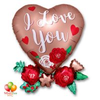 Love You Rose Copper Valentines Balloon 30 Inch | Balloon Shop NYC