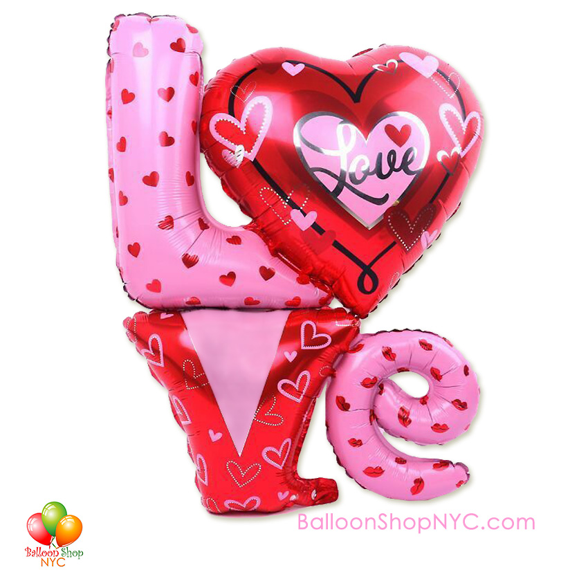 Happy Valentines Day Open Heart Balloon Bouquet Balloon Shop Nyc