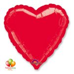 Red Heart Mylar Balloon 18 Inch Inflated Delivery in New York from Balloon Shop NYC