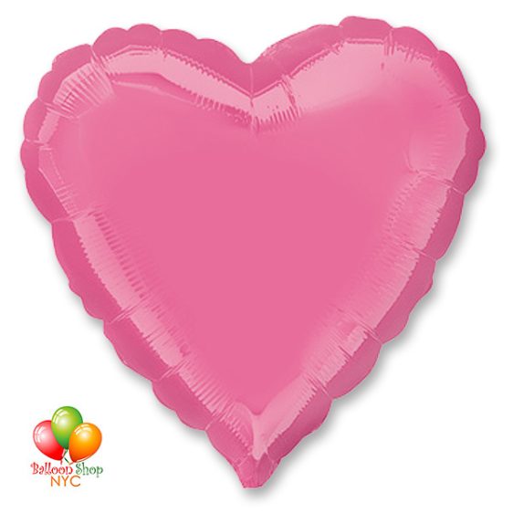 Rose Heart Mylar Balloon 18 Inch Inflated delivery in New York from Balloon Shop NYC