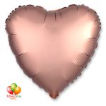 Satin Luxe Rose Gold Heart 18 Inch Inflated Delivery in New York from Balloon Shop NYC