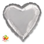 Silver Heart Mylar Balloon 18 Inch Inflated delivery in New York from Balloon Shop NYC
