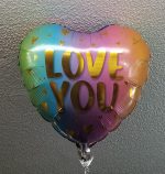 Gold Heart Red Hearts Love You Valentines Balloon 18 Inch Inflated