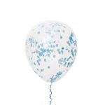 Blue Confetti 12 inch Latex Balloon inflated