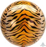 Tiger Print Orbz Balloon 16 inch Inflated