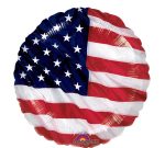 American Flag Patriotic Round (July 4th) Mylar Balloon 18 inch Inflated