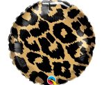 Leopard Gold Pattern Circle Mylar Party Balloon 18 Inch Inflated