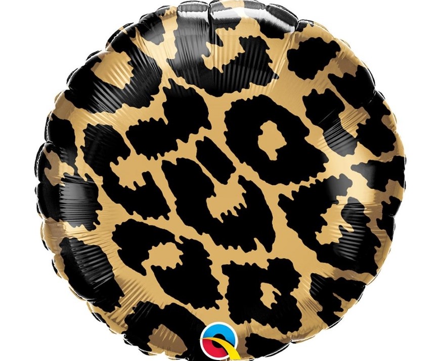 Leopard Gold Pattern Circle Mylar Party Balloon 18 Inch Inflated ...